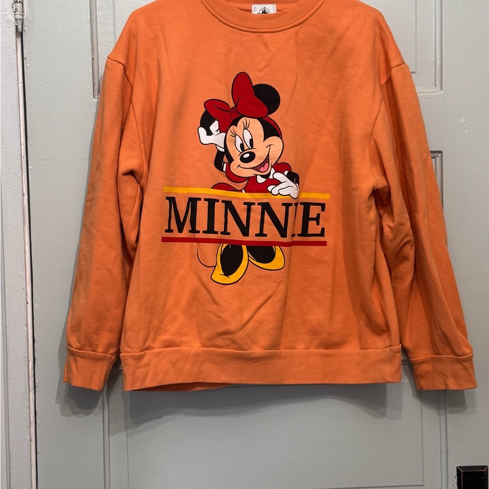 Disney Parks Orange Minnie Mouse Sweatshirt